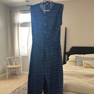 Matta Blue and White Jumpsuit